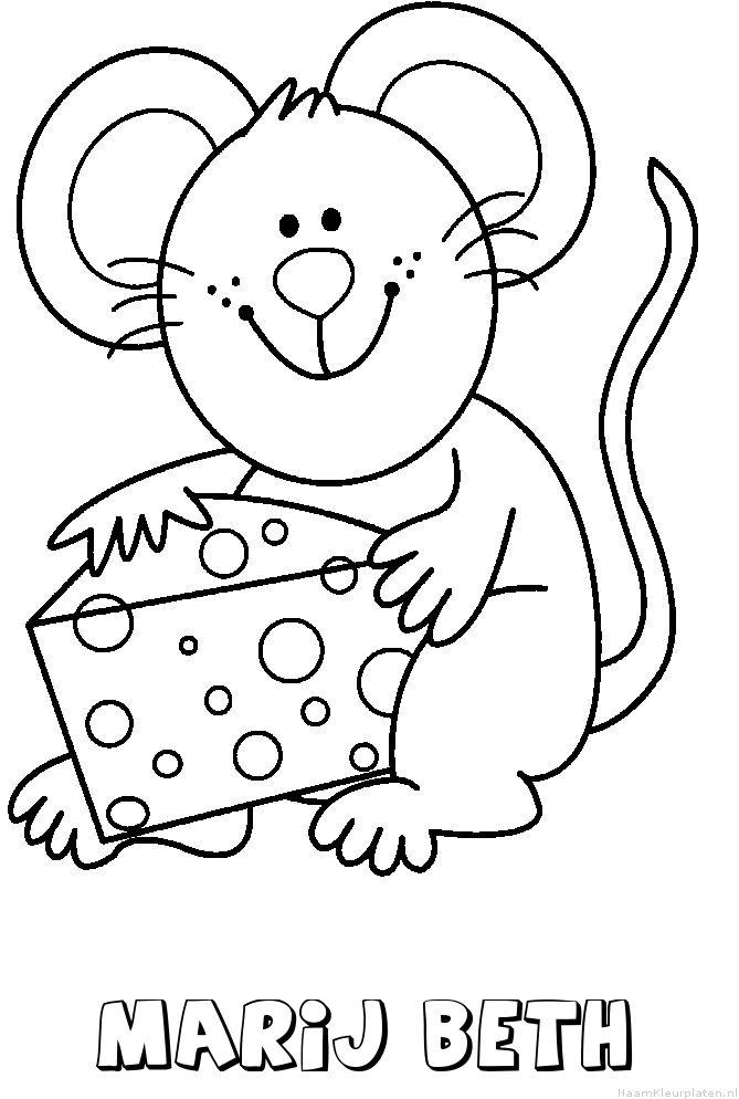 Marij beth muis kaas kleurplaat